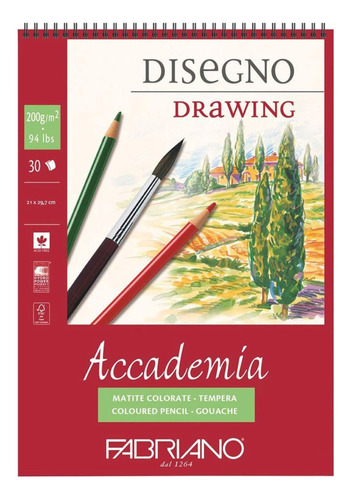 Bitacora Fabriano Academia Gouache A4 21*29.7 Cm 200g- 30 H 