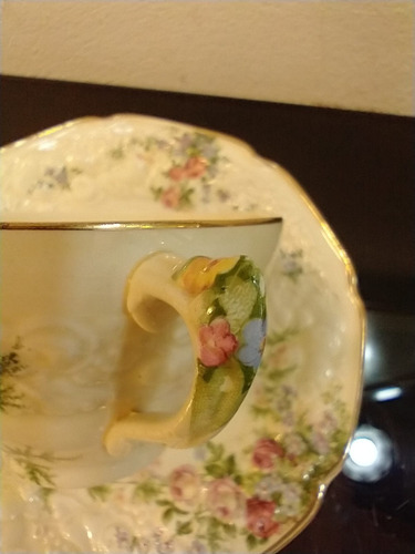 Imagen 4 de 10 de Antigua Taza De Té Loza Inglesa Crown Ducal Rosalie