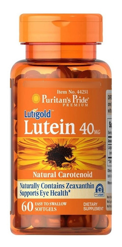 Puritan's Pride Luteína 40 Mg Com Zeaxantina 60 Softgels