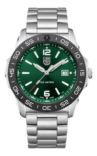 Luminox Pacific Diver Xs.3137 - Reloj Para Hombre De 1.73 Pu Color de la correa Plateado Color del bisel Acero Inoxidable Color del fondo Verde