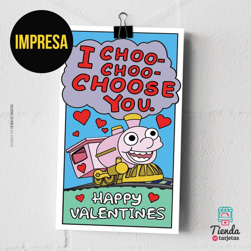 Imagen 2 de 6 de Tarjeta Maquinita Choo Choo Simpsons San Valentín Impresa