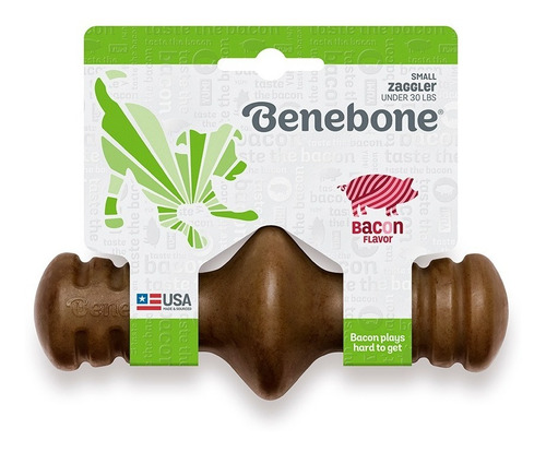 Imagen 5 de 10 de Hueso Masticable Benebone Zaggler Bacon Large Juguete Perro