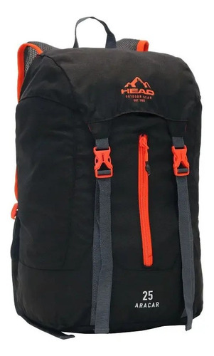 Mochila Head Outdoor Aracar 25 Negro/naranjo - Motorides