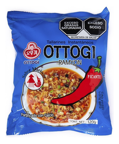 Ramen Coreano Ottogi Ramyon 120g Mariscos Imp Corea Del Sur