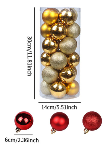 48 Adornos Navideños Para Árbol De Navidad, 6 Centímetros