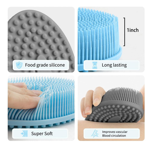 Exfoliante Corporal Silicona - Esponja Lufa Y Cepillo Suave