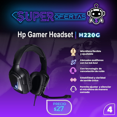 Hp Audifonos Manos Libres Gamer Originales - Pc Ps4 Laptop !