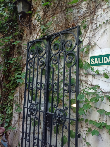 Puerta Hierro Forjado Vidriada. Antigua Negro