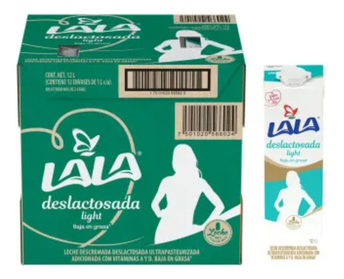 Leche Deslactosada Lala Light 12 Pzas 1 L C/u