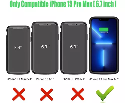 Funda de batería para iPhone 13 Pro Max, 8500mAh delgada, portátil,  recargable, funda de carga compatible con iPhone 13 Pro Max (6.7 pulgadas)  Funda