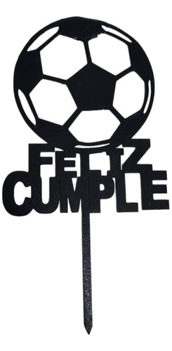 Topper 3d Caketopper Feliz Cumple Futbol Fiestas Cumpleaños