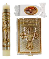 Comprar Kit Primera Comunión Vela Biblia Repujado Rosario Bendición