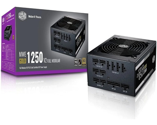 Fonte Cooler Master Mwe 1250w 80 Plus Gold totalmente modular
