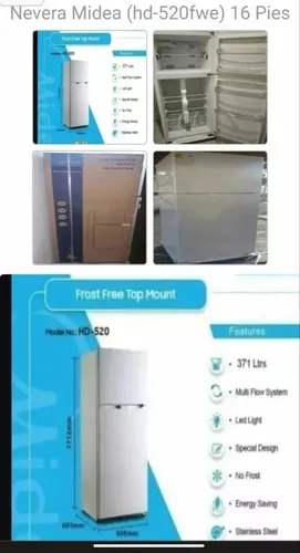 MIDEA Frigorífico Combi No Frost 60 cm ancho x 188 cm Inox - Nevera combi  libre instalación 224 L + 86 L Congelador - Refrigerador de bajo consumo  con