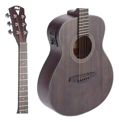 Violão Phx Traveller Px-36 Bk Aço Eletroacústico - Cor Preto Orientação Da Mão Destro
