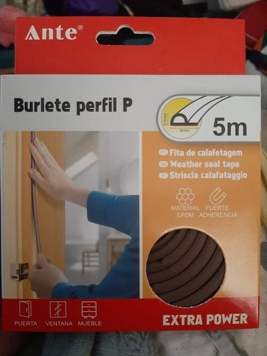 Sello Para Puertas Y Ventanas Perfil P 5 Metros 