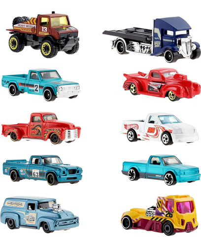 Set De 10 Camiones De Remolque Hot Wheels 