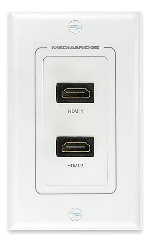 Mediabridge Placa De Pared Hdmi 2 Puertos Soporta 4k