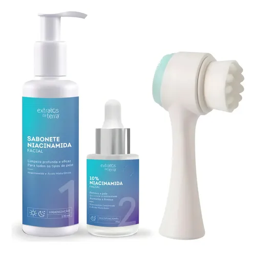 Kit Skincare Clareador Noturno Niacinamida Extratos Da Terra