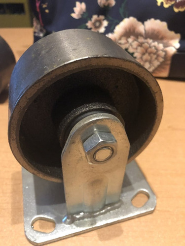 2 Rodajas Ruedas Llantas 5x2 Fierro Lisa Base Fija