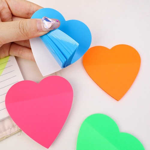 Pegatinas De Pet Fluorescentes En Forma De Corazón, 2 Libros