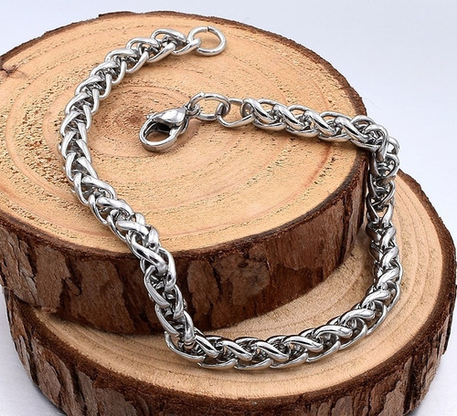Pulseira Masculina 8mm Aço Inox 20cm