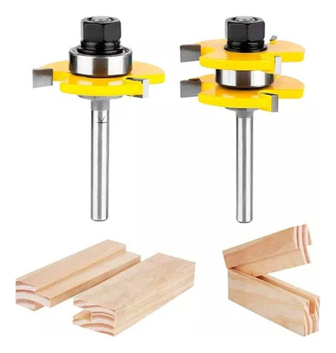 Fresa Router 1/4 Broca Ensamble Machimbrado Zanco Kit 2pzs
