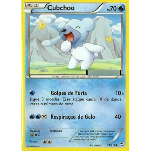 Cubchoo - Pokémon Água Comum - 21/111 - Pokemon Card Game