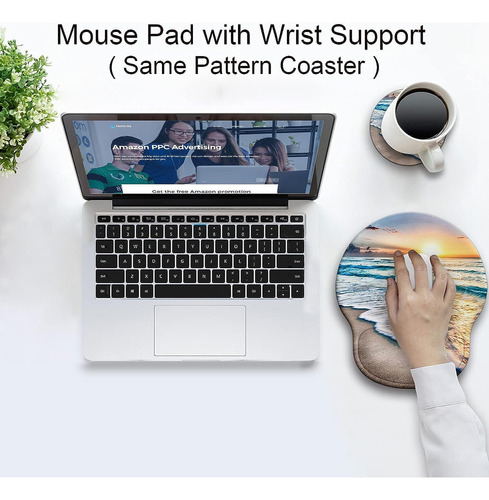 Hu Mouse Pad Ergonômico Com Apoio Para Pulso,