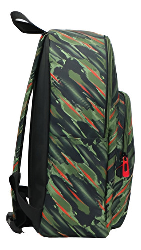 Mochila Espalda Kossok Nazca Urbana Unisex Reforzada Color Verde Diseño De La Tela Estampado