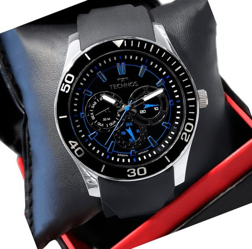 Relógio Technos Racer Pulseira De Silicone 6p29aiq/8p Azul