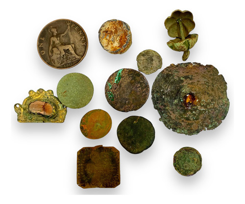 Lote Prospección Inglaterra Botón Sello Moendas Inicio 1900s (Usado)