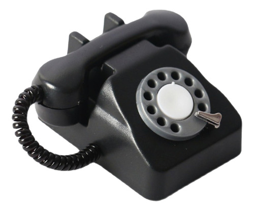 1/12 Modelo De Telefone Fixo Diy Acessórios Miniatura Preto