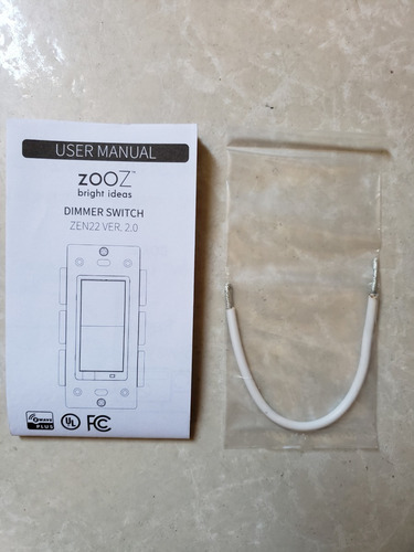 Switch-dimmer Pared, Zooz Z-wave Plus, Blanco, Zen22, 150w