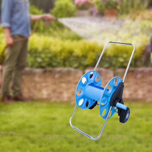 Carrete De Manguera De Agua Industrial, Carrito De Azul