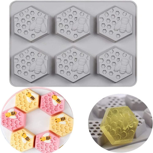 Molde Silicona Para Jabones Hexagonal Panal Abejas