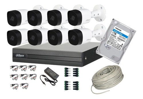 Cctv Kit Pro Dahua Dvr 8ch + 8 Cam 1080p Lite +1tb Tienda9cl