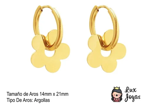 Aros argolla con flor hotsell