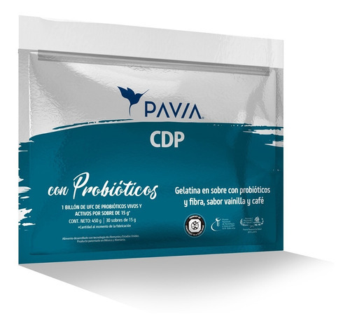 Prebióticos/probióticos PAVIA CDP suplemento em gel com sabor de café verde em um pacote de sachê de 420g x 30 u