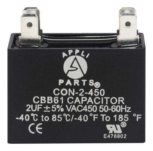 Condensador/ Capacitor Appli Parts  2 Mfd 450vac Rectangular