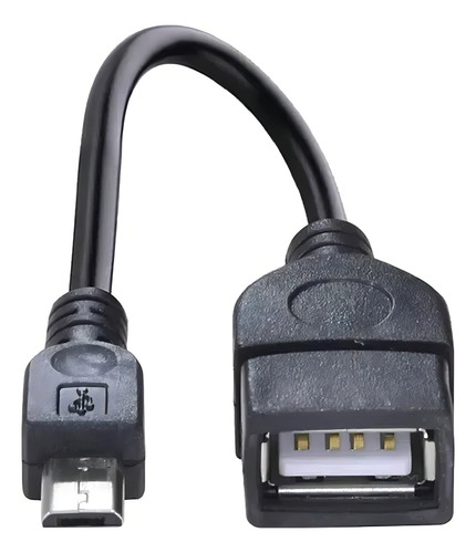 Cabo Otg Para Celular Tipo C Mini Micro Usb V8 Cor Preto