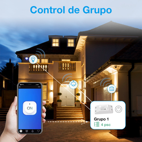 2 Psc Interruptor Inteligente Smart Switch Wifi Para Alexa Interruptor Inteligente Relevador 110v AC Componentes Electronicos