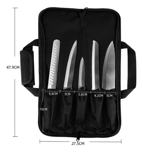Bolsa Enrollable Para Cuchillos De Chef Estuche Para Rojo