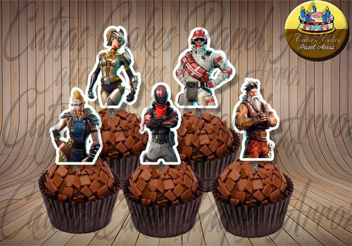 Fortnite 50 Topper Tags Festa Aniversário Para Doces