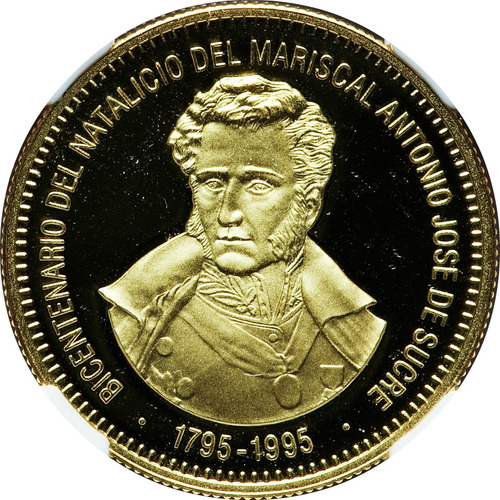 Moneda De Oro Bicentenario Mariscal Antonio José De Sucre 