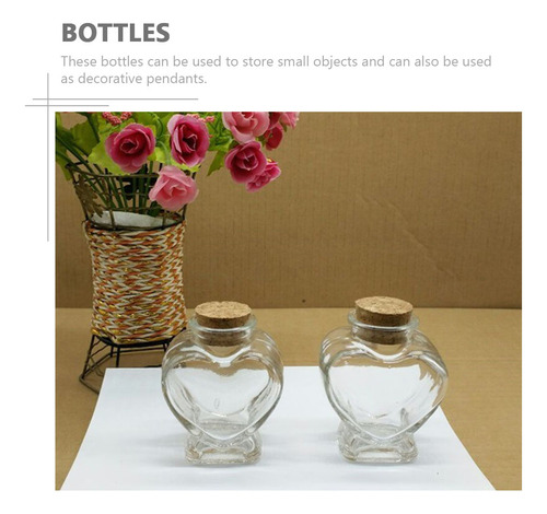 Botellas De Deseos Con Diseño De Corazón, 10 Unidades, Botel
