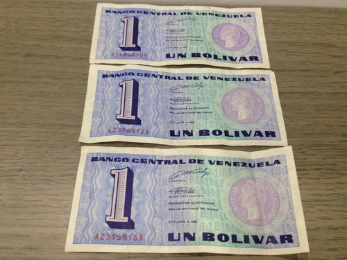 Billetes 1 Bolívar - Tinoquito Octubre 1989 Serial A8