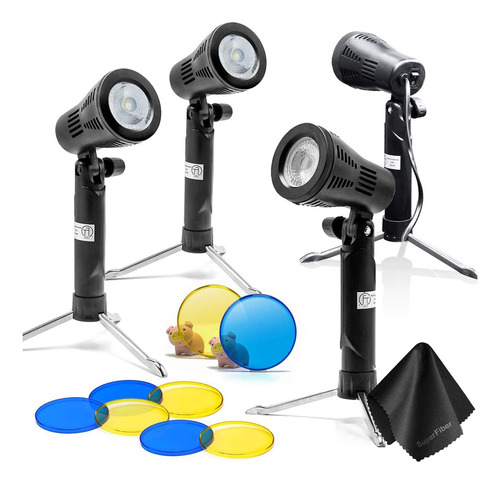 Limostudio Agg - 4 Juegos De Lámpara Led De Fotografía Co.