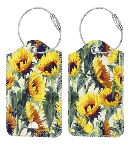 2 Identificadores Para Valija Equipaje Mochila Girasoles