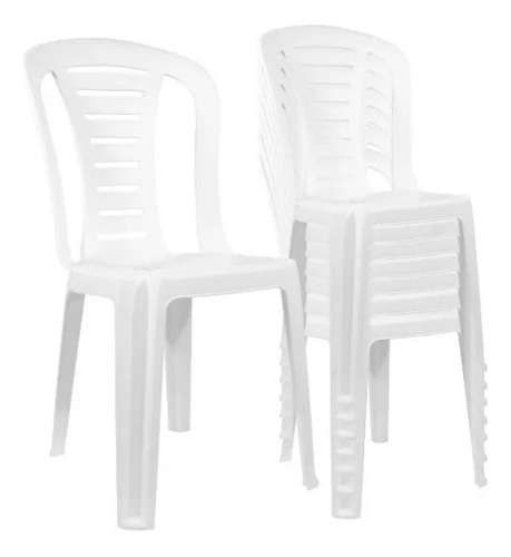 Más que Sillas Reina pack 10 sillas sin apoya brazos 88x40x50cm color blanco